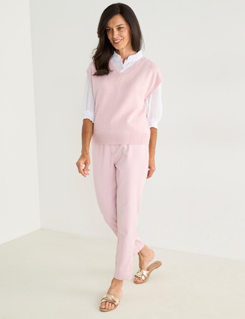 Ella J V-Neck Knitted Vest, Pale Pink product photo View 03 L
