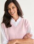 Ella J V-Neck Knitted Vest, Pale Pink product photo View 04 S