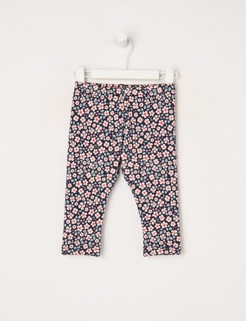 Teeny Weeny Heart and Bow Play Fleece Legging, Midnight product photo