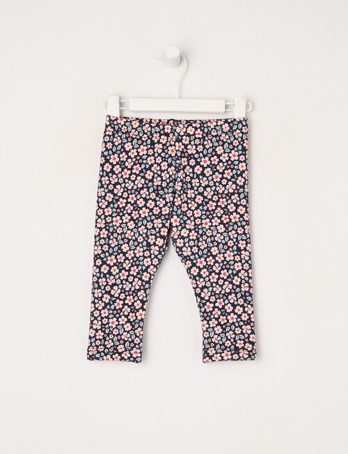 Teeny Weeny Heart and Bow Play Fleece Legging, Midnight product photo