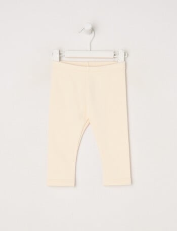 Teeny Weeny Heart and Bow Play Fleece Legging, Vanilla product photo