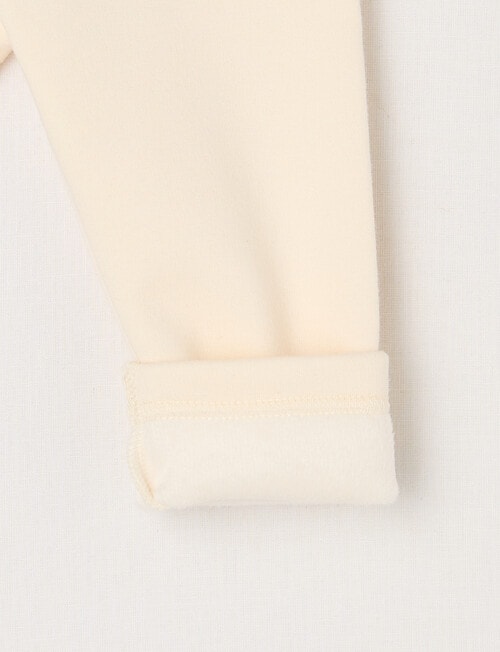 Teeny Weeny Heart and Bow Play Fleece Legging, Vanilla product photo View 02 L