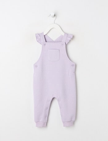 Teeny Weeny Heart & Bow Floral Jacquard Overall, Lilac product photo