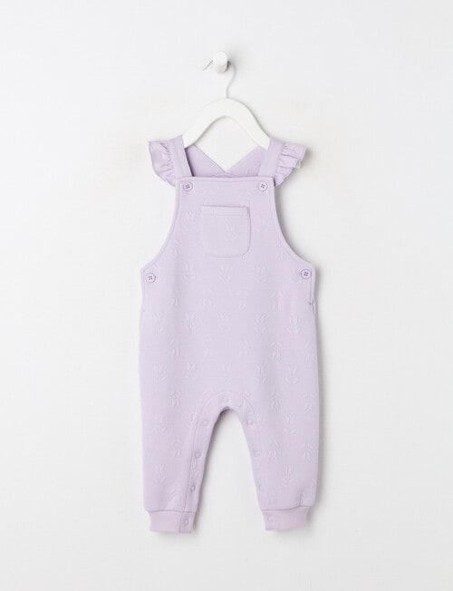 Teeny Weeny Heart & Bow Floral Jacquard Overall, Lilac product photo