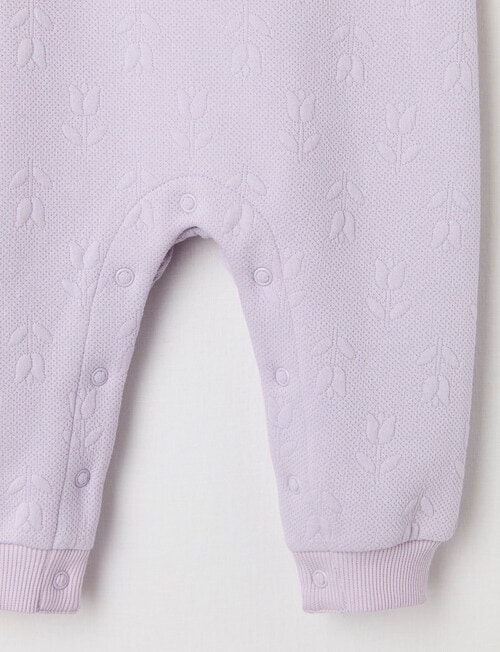 Teeny Weeny Heart & Bow Floral Jacquard Overall, Lilac product photo View 04 L