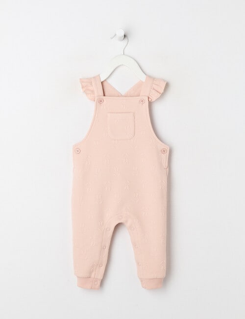 Teeny Weeny Heart & Bow Floral Jacquard Overall, Pink product photo