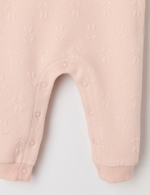 Teeny Weeny Heart & Bow Floral Jacquard Overall, Pink product photo View 04 L