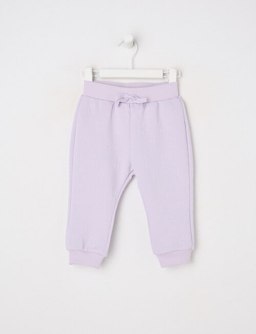 Teeny Weeny Heart and Bow Play Track Pant, Lilac product photo