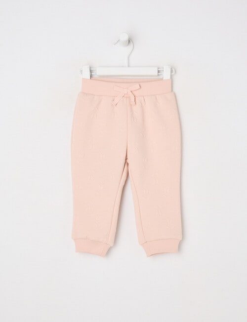 Teeny Weeny Heart and Bow Play Track Pant, Peach product photo