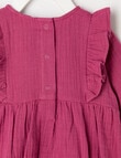 Teeny Weeny Heart & Bow Muslin Romper, Raspberry product photo View 02 S