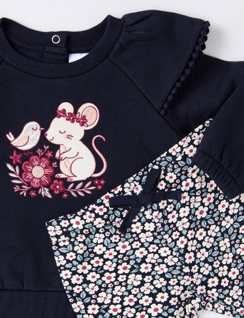Teeny Weeny Heart & Bow Mouse Top and Pant, 2-Piece, Blue product photo View 03 L