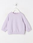 Teeny Weeny Heart & Bow Play Long-Sleeve Jacquard Sweatshirt, Lilac product photo