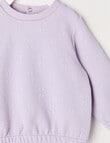 Teeny Weeny Heart & Bow Play Long-Sleeve Jacquard Sweatshirt, Lilac product photo View 03 S
