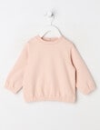 Teeny Weeny Heart & Bow Play Long-Sleeve Jacquard Sweatshirt, Pink product photo