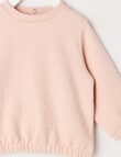 Teeny Weeny Heart & Bow Play Long-Sleeve Jacquard Sweatshirt, Pink product photo View 03 S