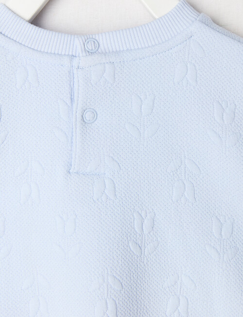 Teeny Weeny Heart & Bow Play Long-Sleeve Jacquard Sweatshirt, Blue product photo View 02 L