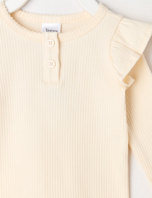 Teeny Weeny Heart & Bow Play Long-Sleeve Rib Tee, Vanilla product photo View 02 L