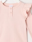 Teeny Weeny Heart & Bow Play Long-Sleeve Rib Tee, Pink product photo View 02 S