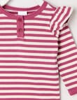 Teeny Weeny Heart & Bow Play Long-Sleeve Rib Stripe Tee, Pink product photo View 02 S