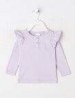 Teeny Weeny Heart & Bow Play Long-Sleeve Rib Tee, Lilac product photo