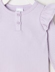 Teeny Weeny Heart & Bow Play Long-Sleeve Rib Tee, Lilac product photo View 02 S