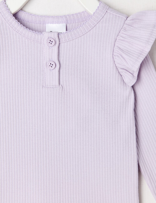 Teeny Weeny Heart & Bow Play Long-Sleeve Rib Tee, Lilac product photo View 02 L