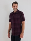 Chisel Seersucker Short Sleeve Shirt, Maroon product photo