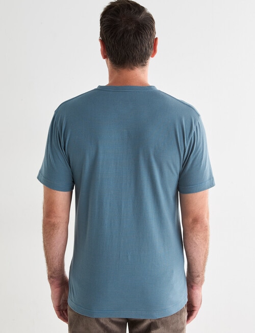 Chisel Ultimate Crew Tee, Ocean Blue Stripes product photo View 02 L