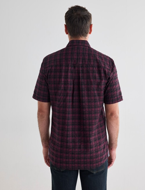 Chisel Seersucker Short Sleeve Shirt, Maroon product photo View 02 L