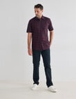 Chisel Seersucker Short Sleeve Shirt, Maroon product photo View 03 S