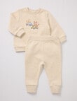 Little Bundle Little Bear Fleece Tracksuit Set, 2-Piece, Beige product photo