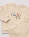 Little Bundle Little Bear Fleece Tracksuit Set, 2-Piece, Beige product photo View 02 S
