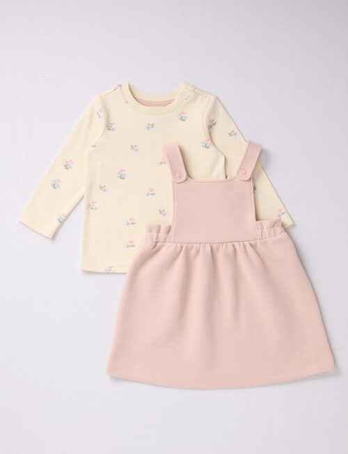 Little Bundle Forest Friends Pinny and Tee Set, 2-Piece, Pink product photo
