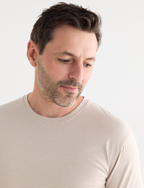 Chisel Ultimate Crew Neck Tee, Stone Marle Stripes product photo View 04 L