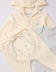 Little Bundle Elephant 3-Piece Clothing Set, Cream product photo View 02 S