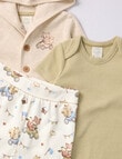 Little Bundle Little Bear Clothing Set, 3-Piece, Beige & Cream product photo View 02 S