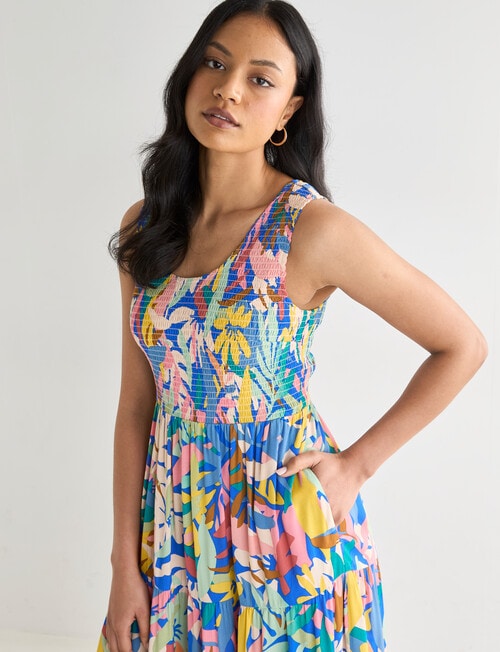Whistle Shirred Front Dress, Summer Floral product photo
