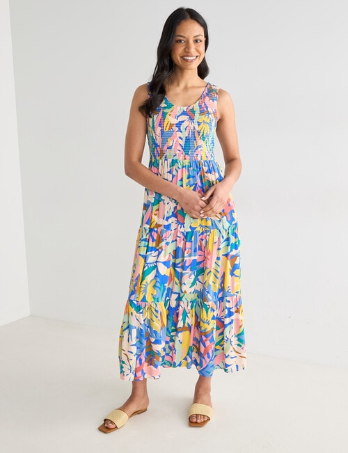 Whistle Shirred Front Dress, Summer Floral product photo View 03 L