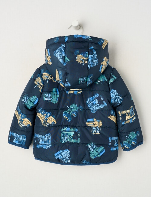 Teeny Weeny Truck Puffer Jacket, Navy product photo View 02 L