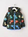 Teeny Weeny Dino Puffer Jacket, Green product photo