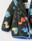 Teeny Weeny Dino Puffer Jacket, Green product photo View 03 S