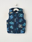 Teeny Weeny Truck Puffer Vest, Navy product photo