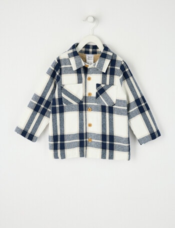 Teeny Weeny Check Shacket, Navy & White product photo