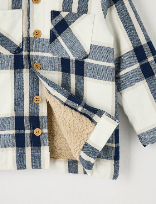 Teeny Weeny Check Shacket, Navy & White product photo View 03 L