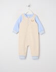 Little Bundle Little Bear Fleece All in One, Blue & Oatmeal product photo