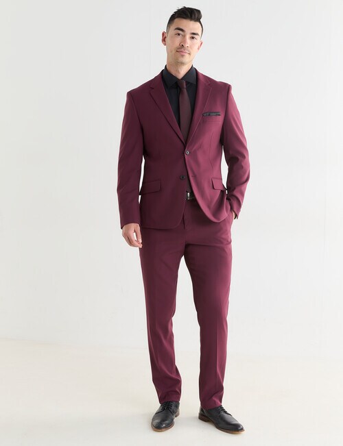 Laidlaw + Leeds Tailored Pant, Burgundy product photo View 03 L