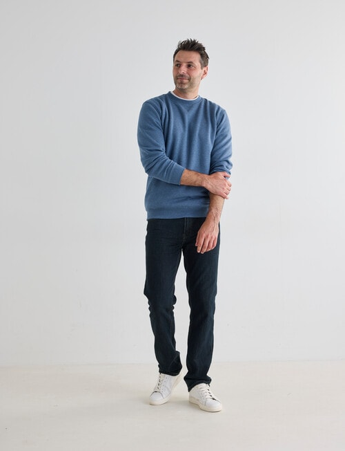 Chisel Fashion Fleece Crew Sweatshirt, Blue Marle product photo View 03 L