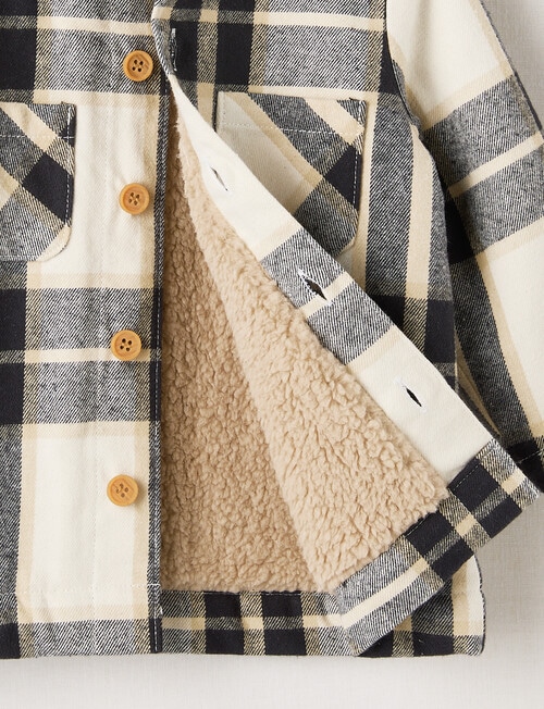 Teeny Weeny Check Shacket, Charcoal product photo View 02 L