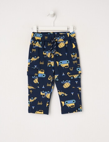 Teeny Weeny Play Time Truck Fleece Track Pant, Navy product photo