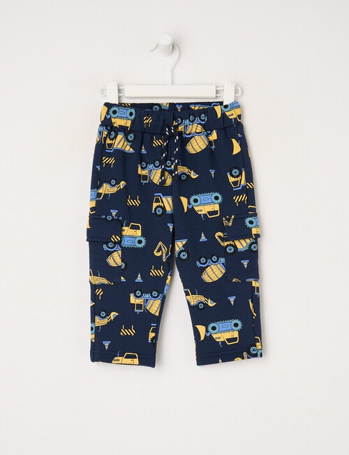 Teeny Weeny Play Time Truck Fleece Track Pant, Navy product photo